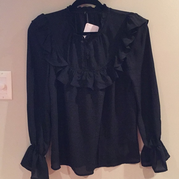 Black Ruffle Top - Picture 2 of 2